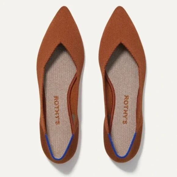 Amazon.com | Rothy Rothy’s The Point Toe Ballet Flat Slip-On Soft Flexible in Brandy Size W8 NWOB
